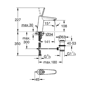 Смеситель Grohe Eurodisk Joystick 23427000 для раковины