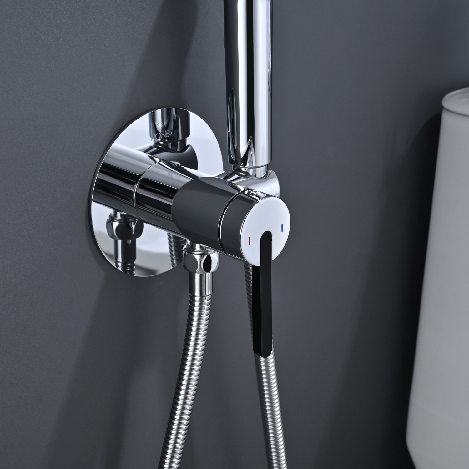 Гигиенический душ со смесителем Rose R235, хром