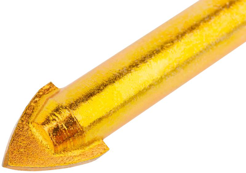 Сверло универсальное по кафелю стеклу керамограниту бетону кирпичу 12х85мм трехгранный хвостовик КУРС 35177