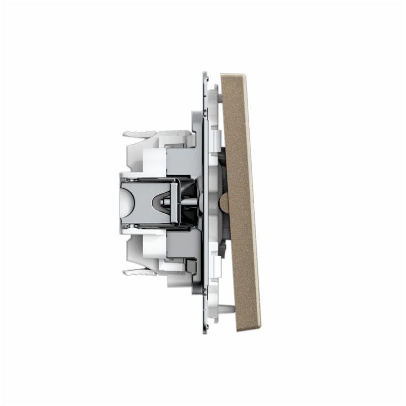 Выключатель кнопочный 2-кл. ArtGallery 10AX быстрозажим. клем. механизм шампань SE GAL000517S