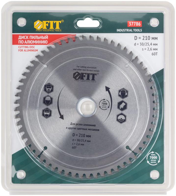 Диск пильный для циркулярных пил по алюм. 210х30/25.4х60T FIT 37786
