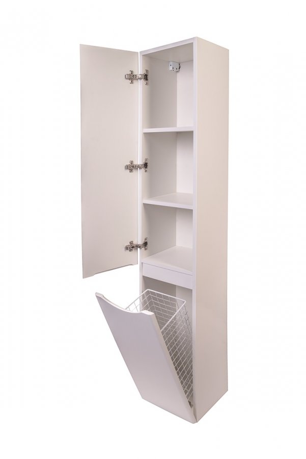 Колонна универсальная "Бергамо L" с корзиной, Люкс антискрейтч белый, PLUS