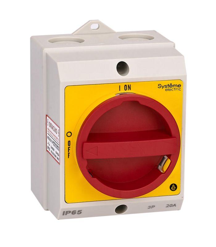 Выключатель-разъединитель главный аварийный 3п 20А IP65 закрытого исп. с замком SE MSD20311R