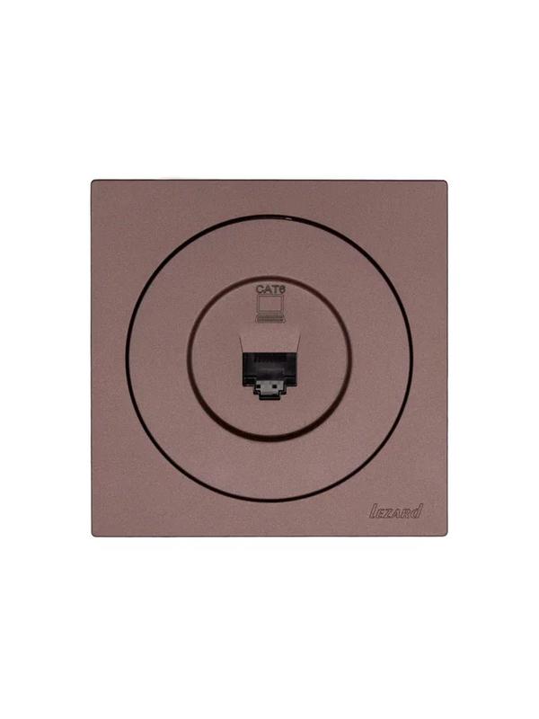 Розетка компьютерная СП OSEN RJ45 кат.6 механизм шоколад LEZARD 743-7388-140