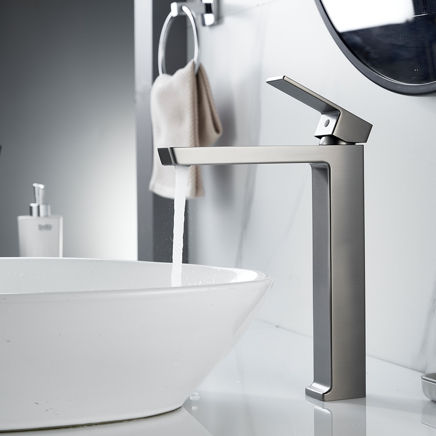 Смеситель для раковины высокий Rose R18T R1811T-1, оружейная сталь