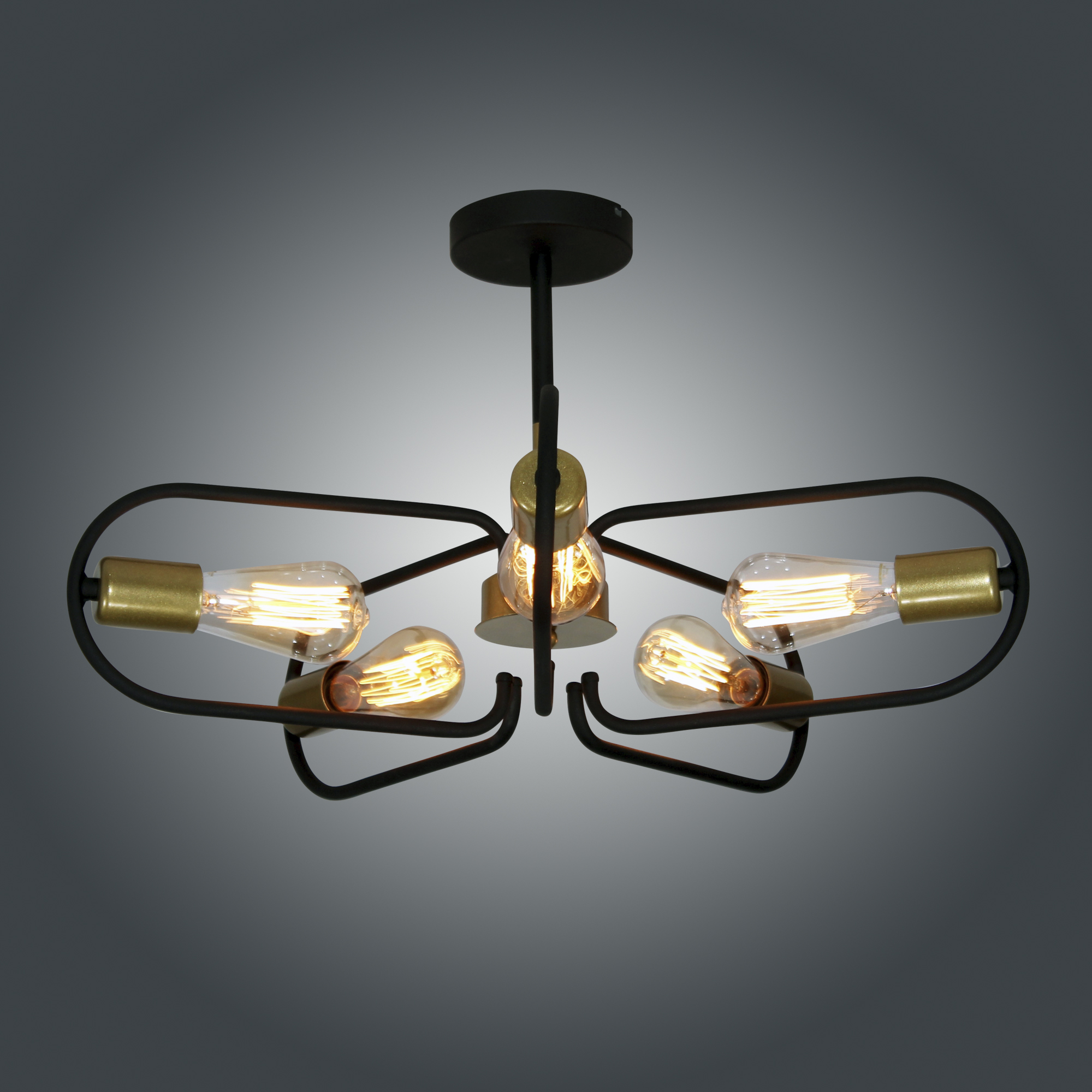 Светильник потолочный Солей 151 черн.зол. НПБ 01-5х60-166 Е27