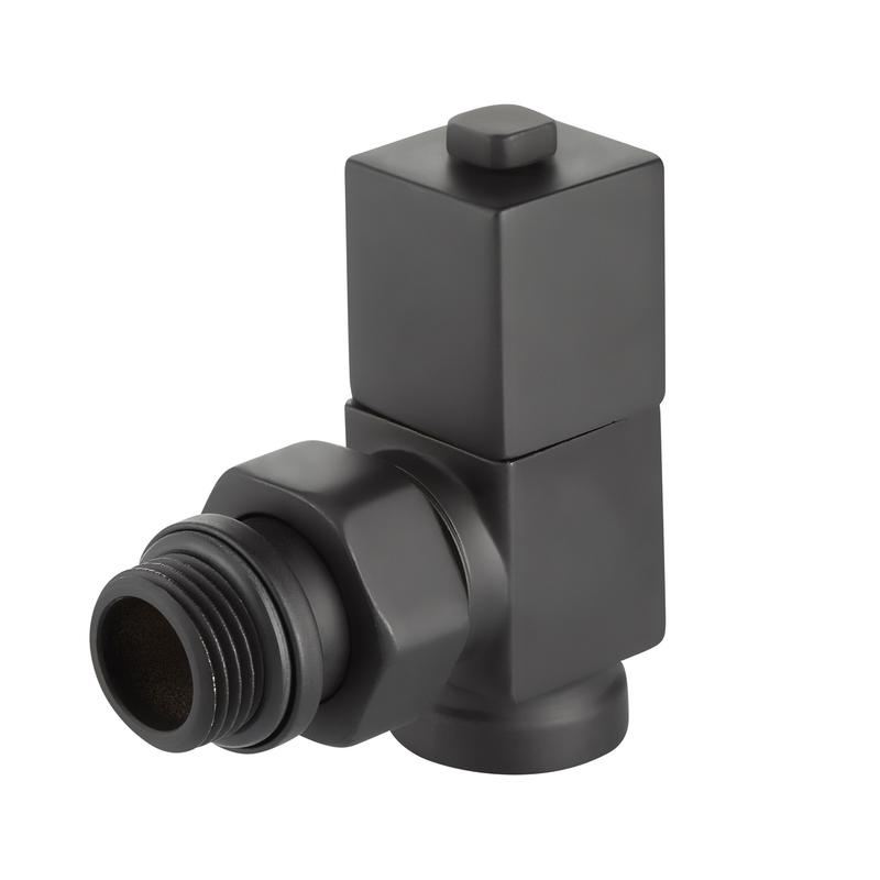 Набор дизайн-вентилей CUBE угловой 1/2дюйм черн. Royal Thermo НС-1422578