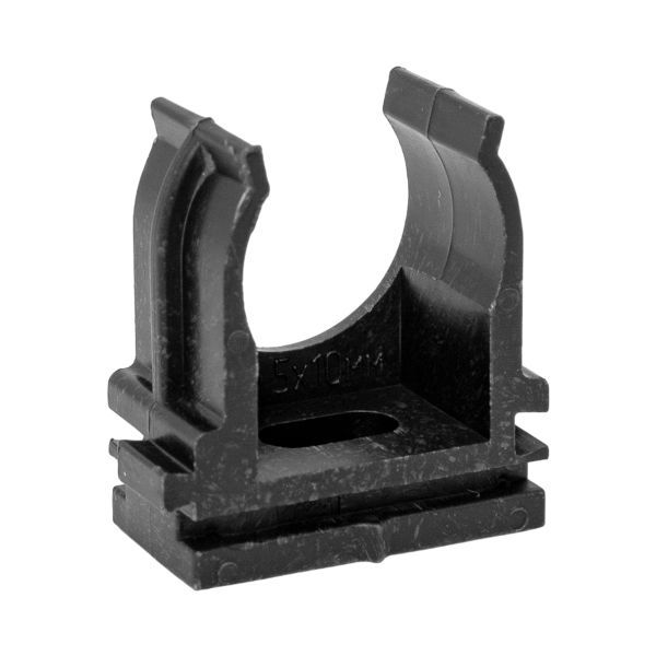 Держатель для труб (клипса) для ручного монтажа d20мм черн. Plast (уп.100шт) EKF derj-z-20s-black