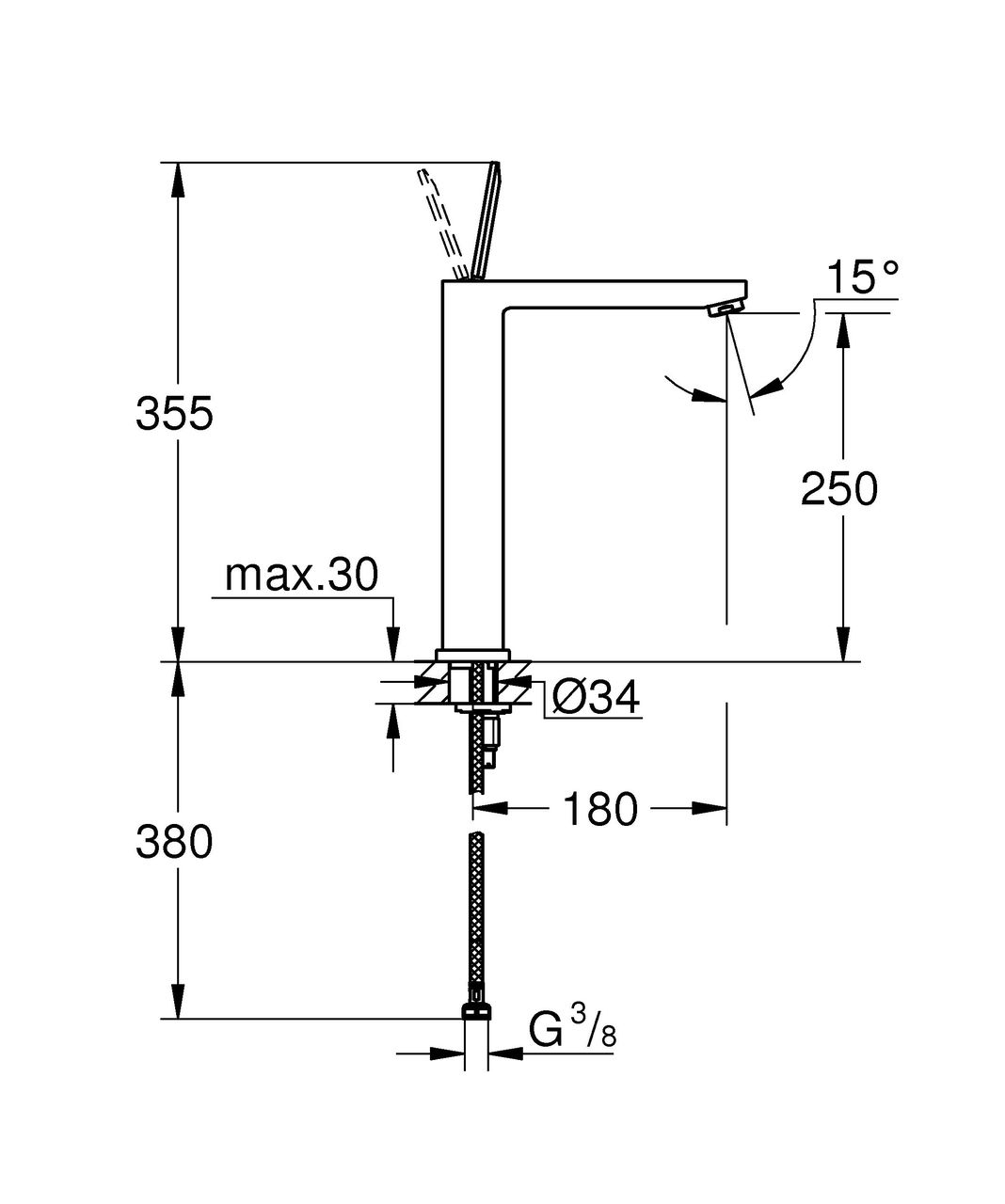 Смеситель Grohe Eurocube Joy 23661000 для раковины