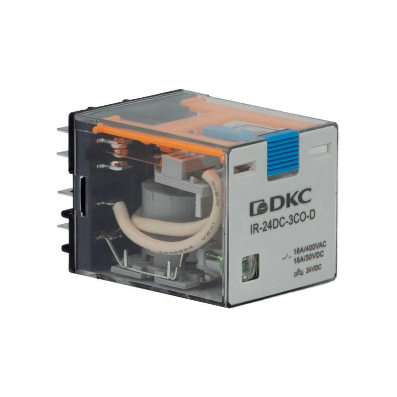 Реле одиночное 24В DC до 16А 3 прекидн. контакта DKC IR-24DC-3CO-D