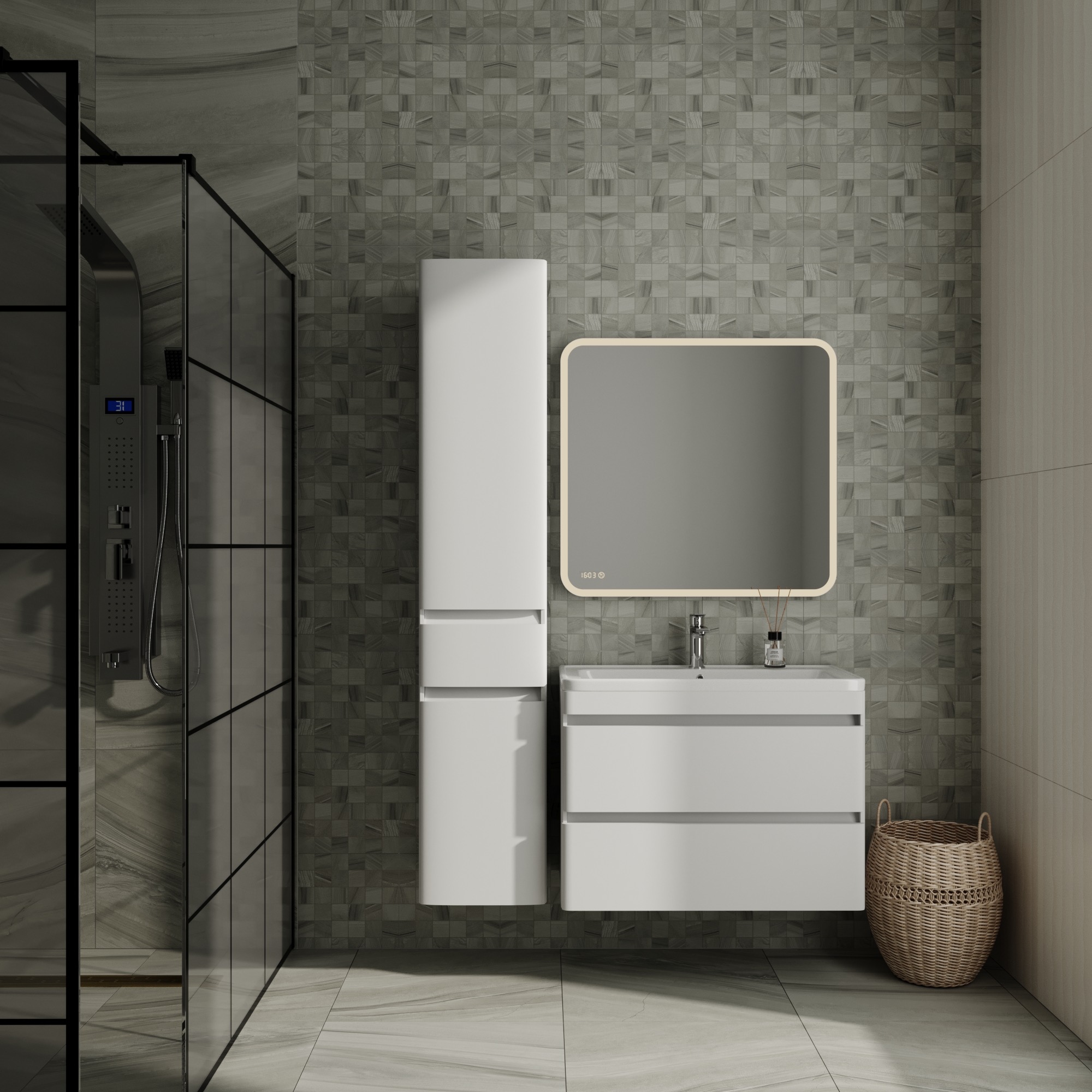 Тумба подвесная "Атлантика 80", Люкс антискрейч, PLUS