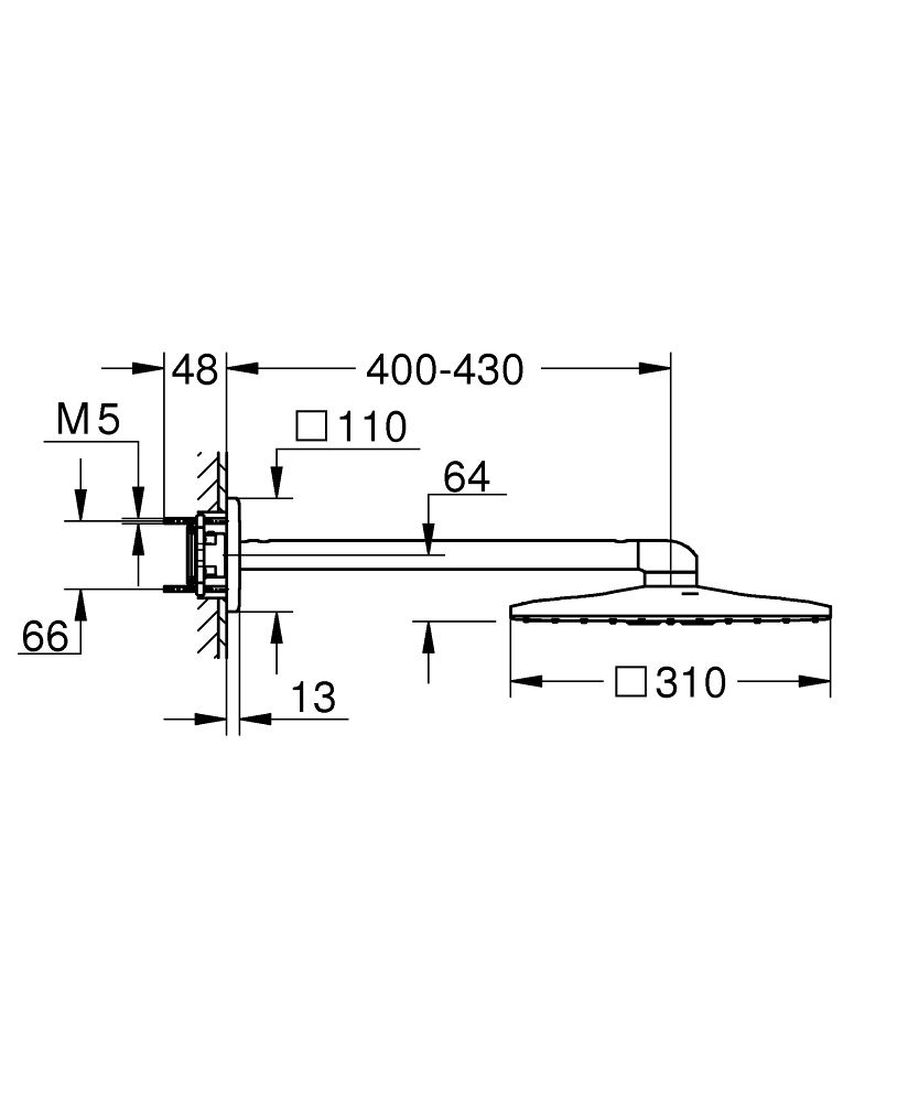 Верхний душ Grohe Rainshower SmartActive 310 26479LS0