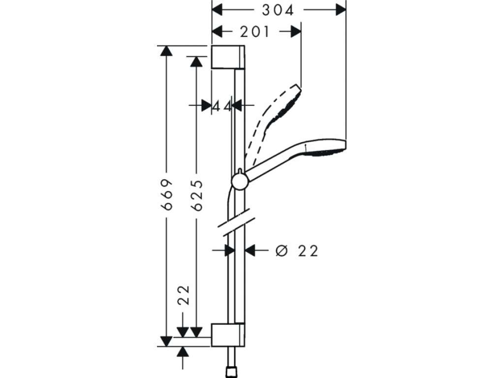 Душевой гарнитур Hansgrohe Croma Select Е Multi Unica 26580400