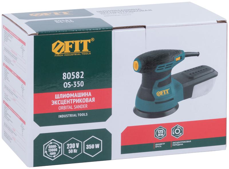 Машина шлифовальная эксцентриковая 350Вт 3000-13000об/мин; 125мм; липучка FIT 80582