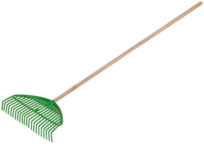 Грабли веерные "Оазис" 22 зуба 440мм с деревянным черенком пластик. 76947