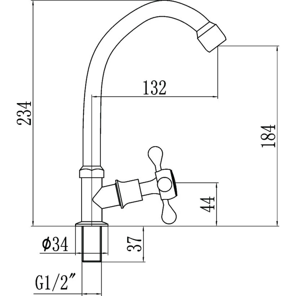 Кран на одну воду Fmark FM4108, хром