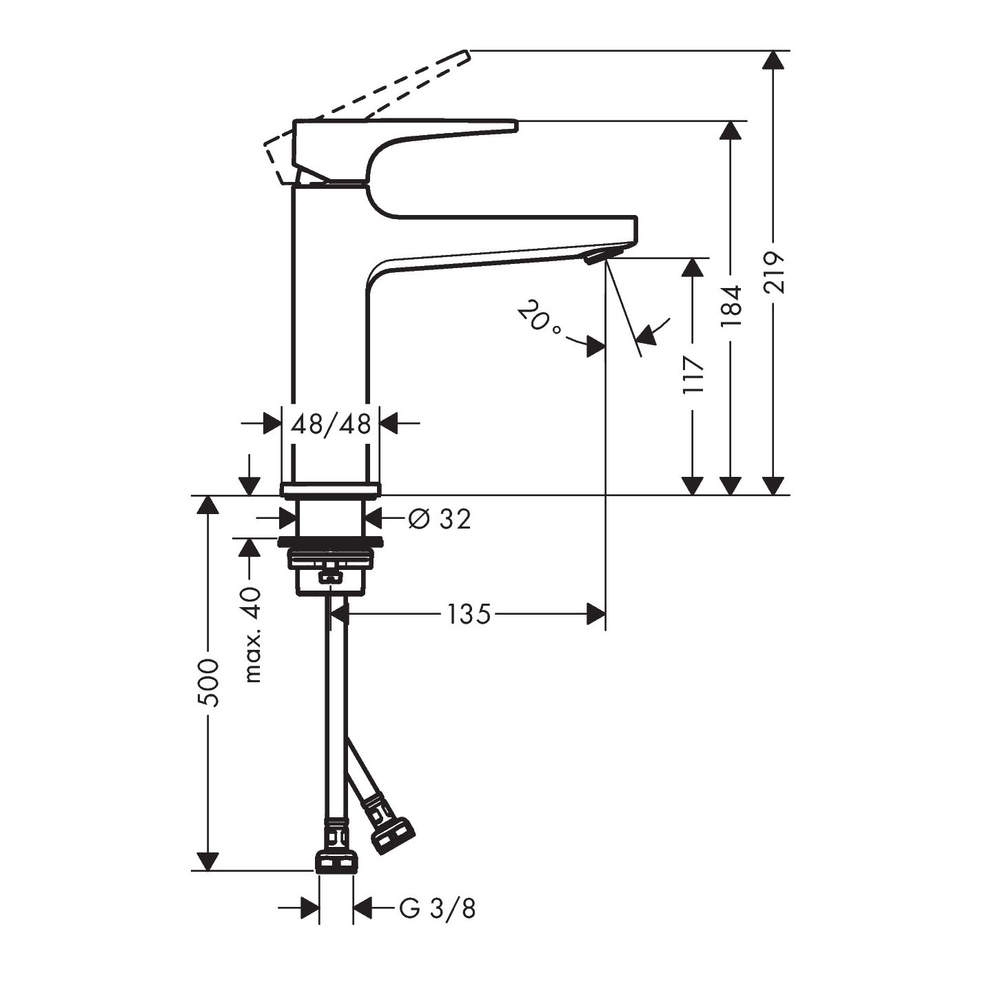 Смеситель Hansgrohe Metropol 74507000 для раковины