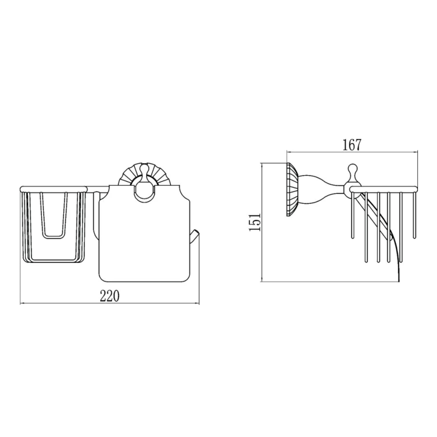 Держатель для туалетной бумаги и освежителя Savol S-R08951C, бронза