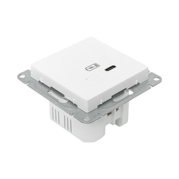 Розетка СП Эпика USB-С быстрая механизм бел. EKF UP1-SOW-USBCF