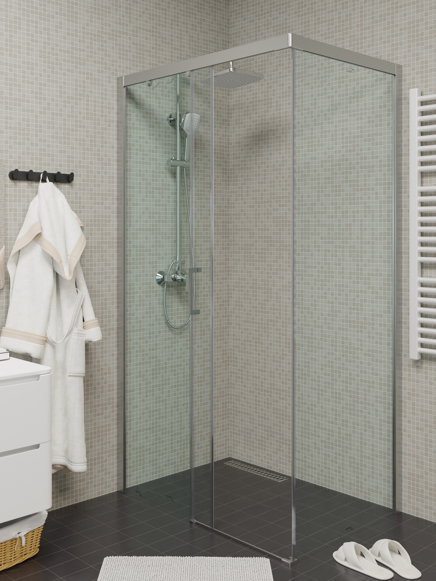 Ограждение VITO110-L душевое Ceruttispa без поддона (80x110x195)