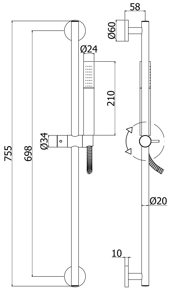 Душевой гарнитур Paffoni Life ZSAL135ST