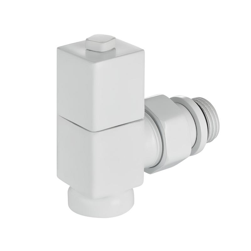 Набор дизайн-вентилей CUBE угловой 1/2дюйм бел. Royal Thermo НС-1422577