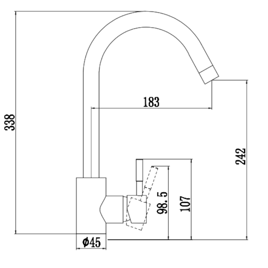 Смеситель для кухни Fmark FS8232C, матовое золото