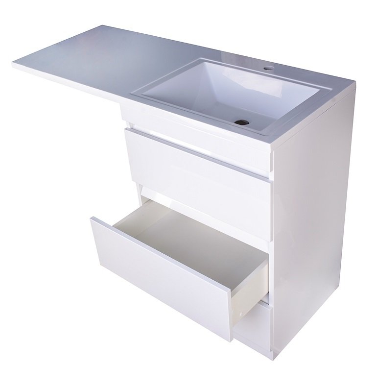 Тумба напольная "Даллас 100" (3 ящ.) Люкс белая, PLUS