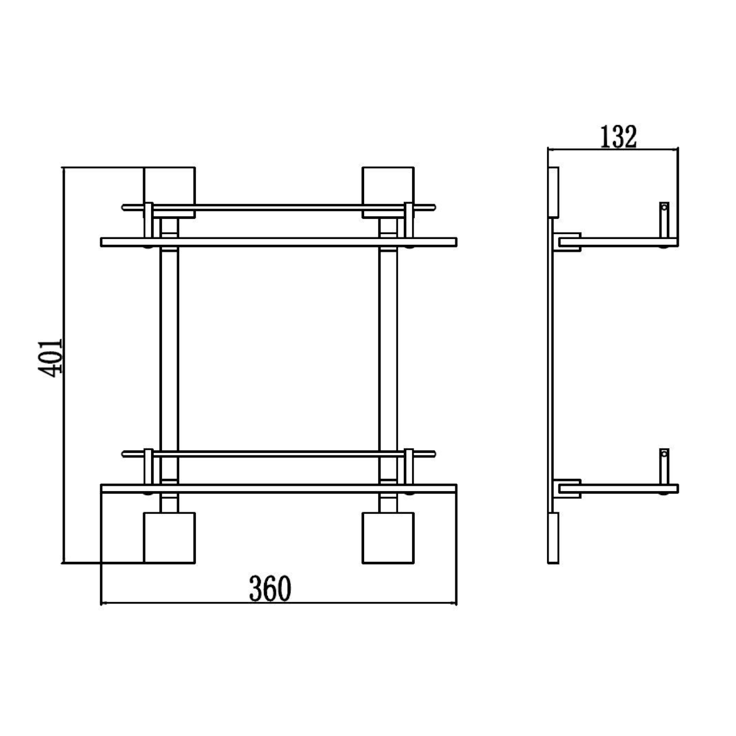 Полка стеклянная Savol S-06522Q, графит