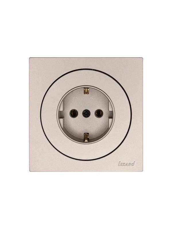 Розетка 1-м OSEN IP20 16А с заземл. ПБТ механизм титан LEZARD 743-3788-122B