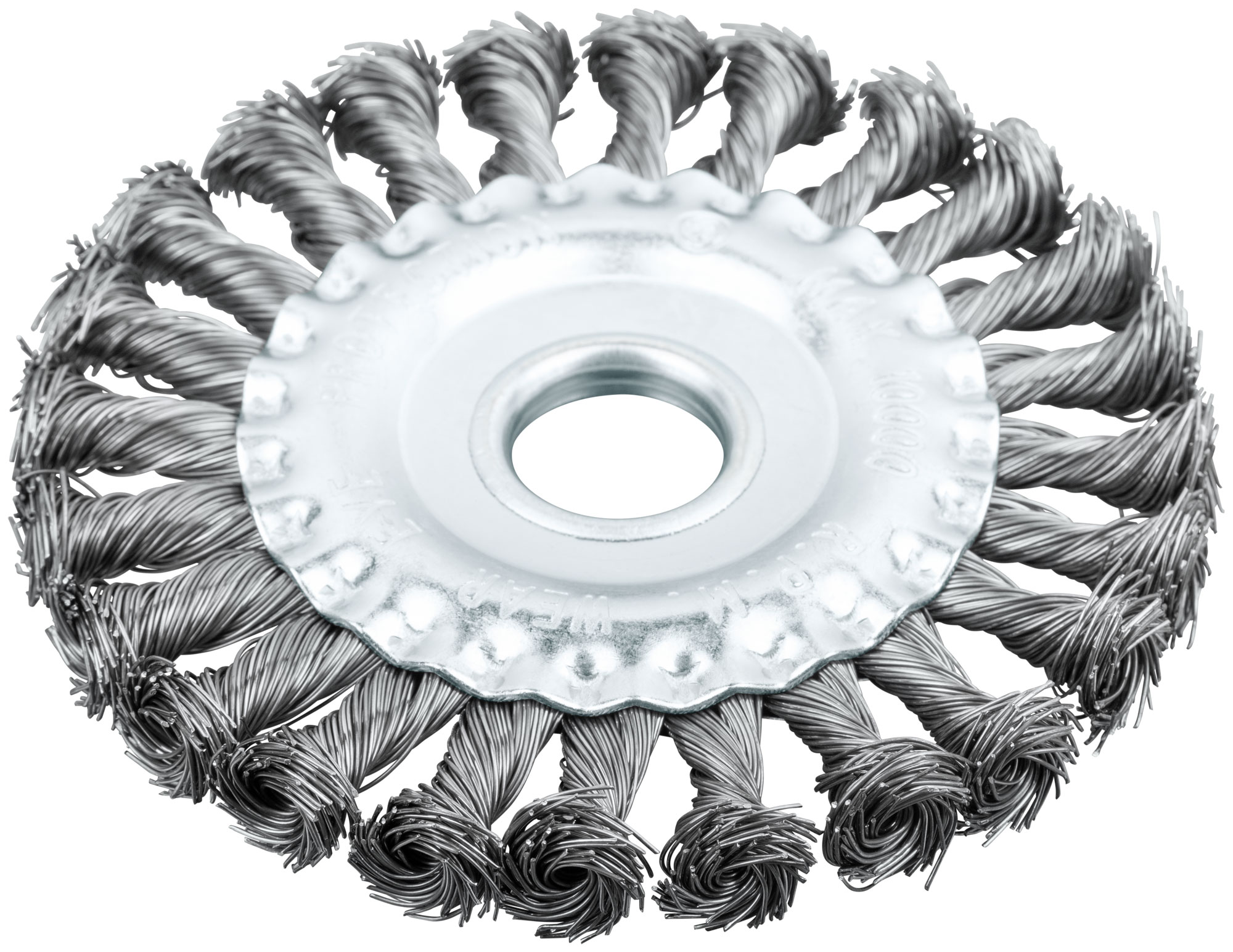 Корщетка-колесо, посадочный диаметр 22,2 мм, стальная витая проволока 125 мм