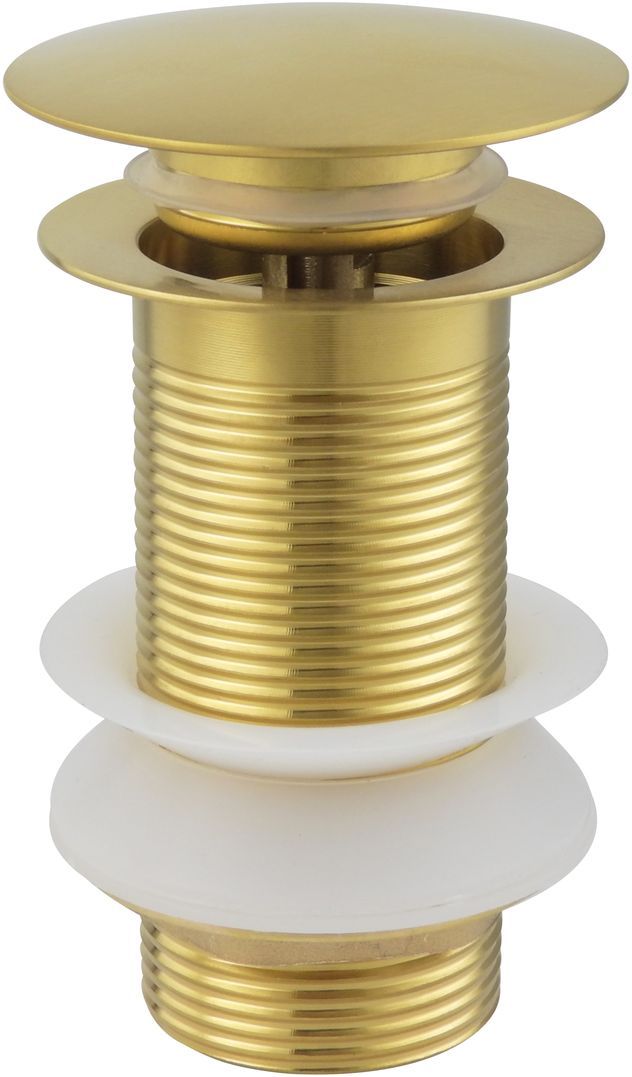 5.31024-GB PRIORITY Донный клапан Round 1 1/4 без перелива, сталь/латунь,браш.золото (330541)