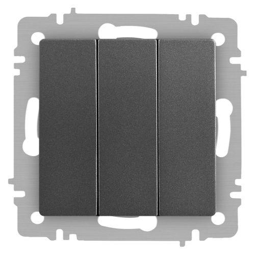 Выключатель 3-кл. СП Accent 6-106-07 10А IP20 250В AL/CU графит Intro Б0063544