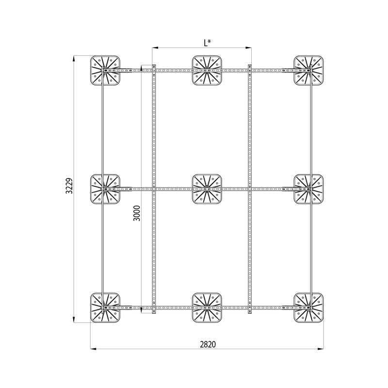 Конструкция опорная для установки оборудования TECHNORAPTOR FOOT 2500х3000 тип 1 HD КМ TR0255