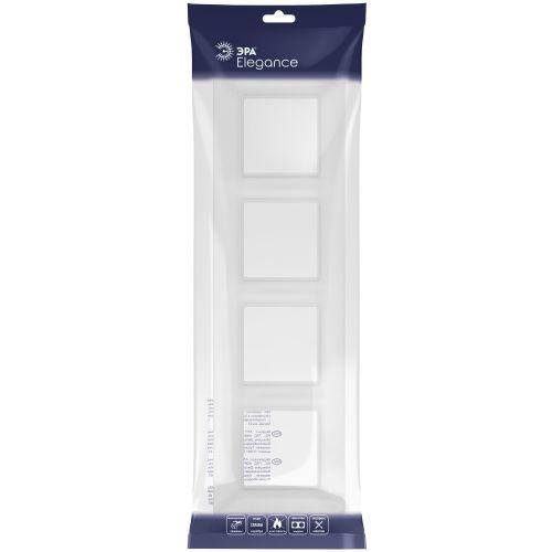 Рамка 4-м Elegance 14-5004-01М для розеток и выключателей матов. бел. Эра Б0065818