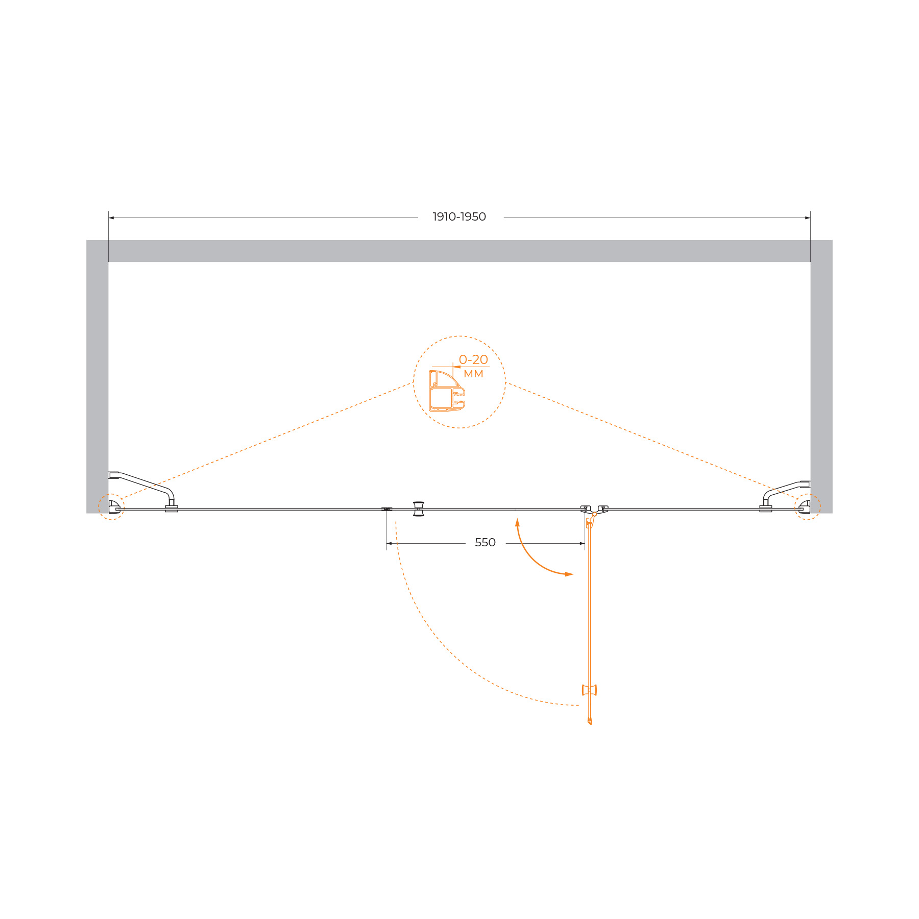 Душевая дверь CEZARES VERONA-W-B-13-80+60/60-C-Cr