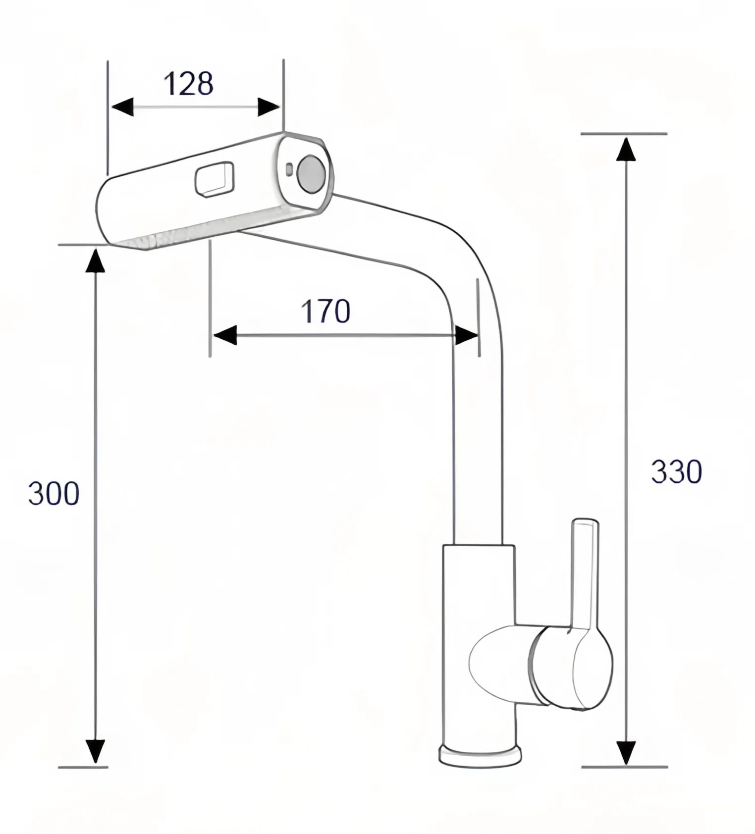 Смеситель SOPHIA B из нержавеющей стали для кухни BOCH MANN, цвет ЧЕРНЫЙ