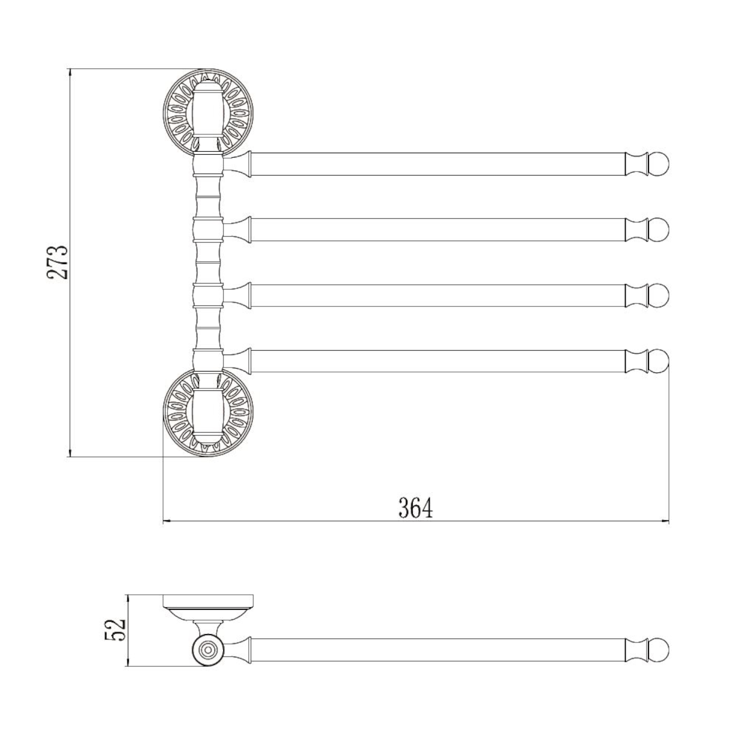Полотенцедержатель Savol S-006604H, черный