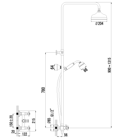 Душевая программа для душа Lemark Vintage (LM2860B)