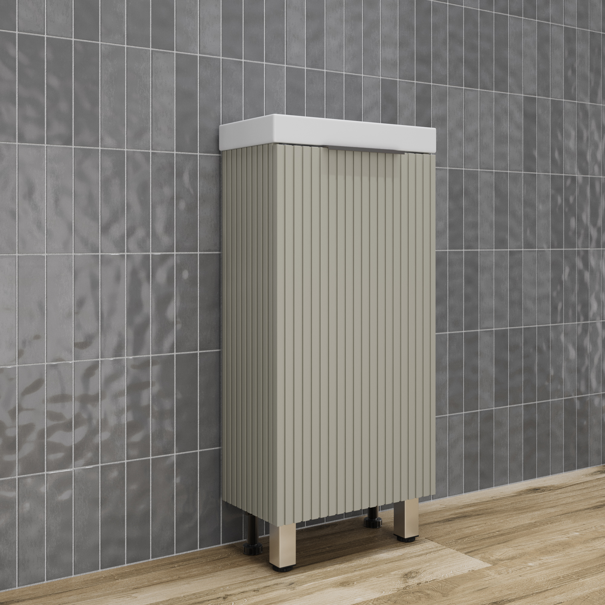 Тумба напольная "СОЛО" универсальная (Como 40) Санд серая галька