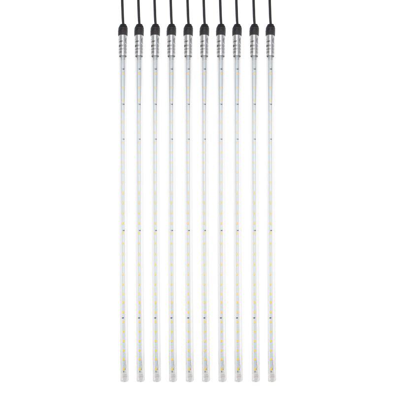 Гирлянда светодиодная "Тающие сосульки" 10шт х 50см шаг 100см 600LED тепл. бел. 24В провод каучук черн. соединяется Neon-Night 256-427