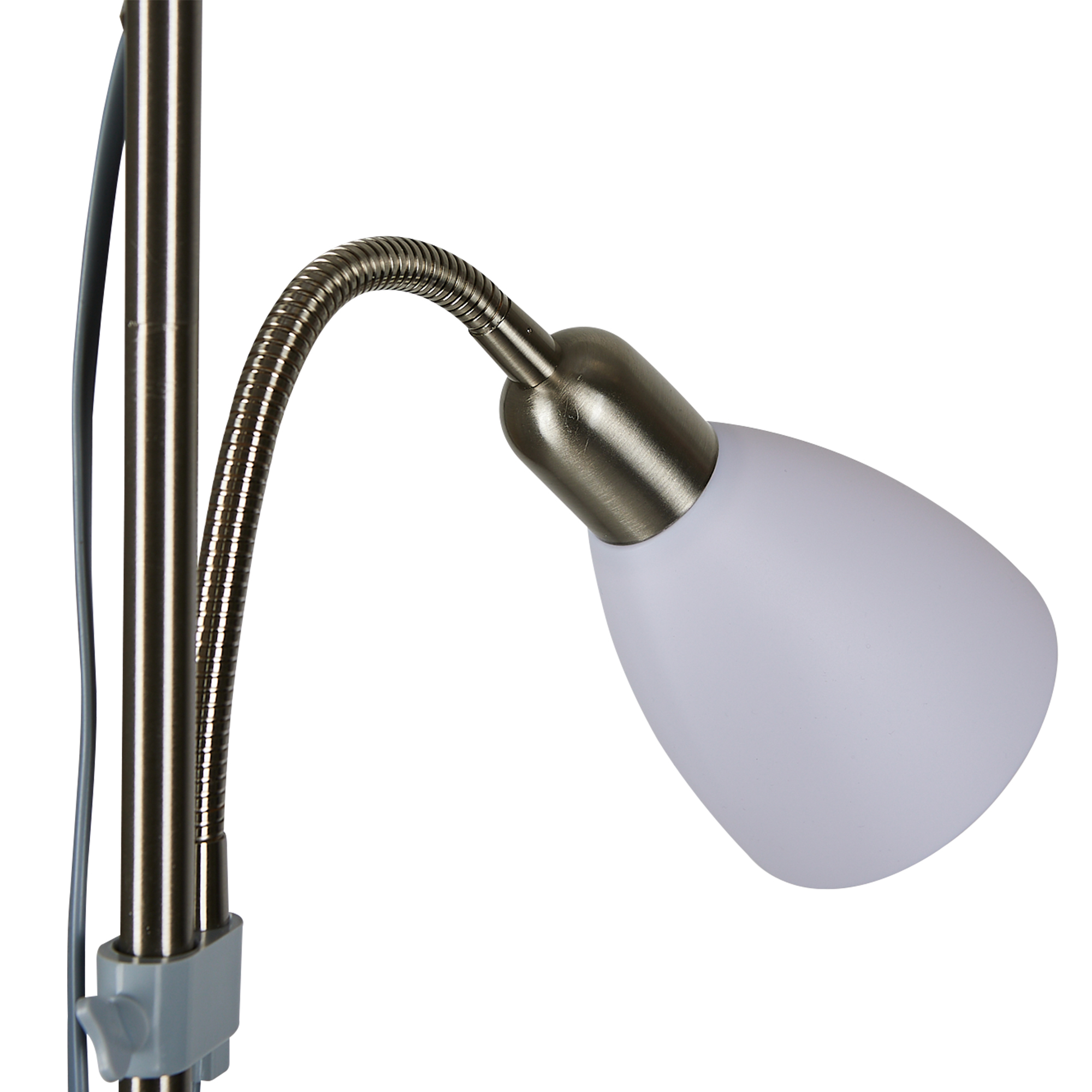 Торшер UML-T520 E27+E14 SILVER/WHITE напольный под лампу Е27 и Е14 2х60W Серебристый/Белый ТМ