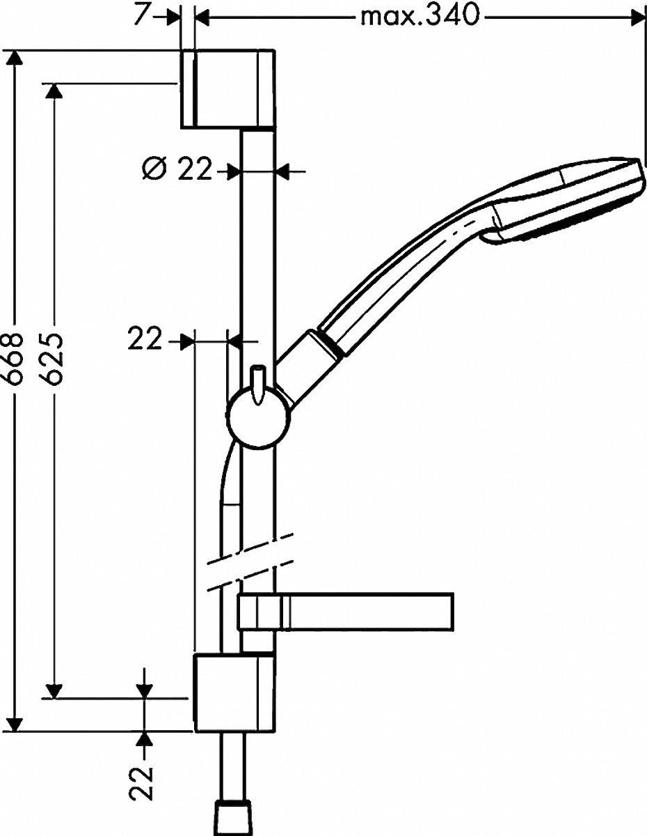 Душевой гарнитур Hansgrohe Croma 100 Multi 27775000