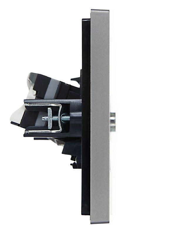 Розетка 2-м TV+RJ45 кат.5E FORTE&PIANO FP536 сталь IEK FP-AK20-1-K46