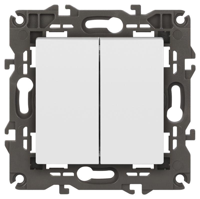 Выключатель 2-кл. СП Elegance 14-1104-01 10А IP20 250В 10AX механизм бел. Эра Б0034229