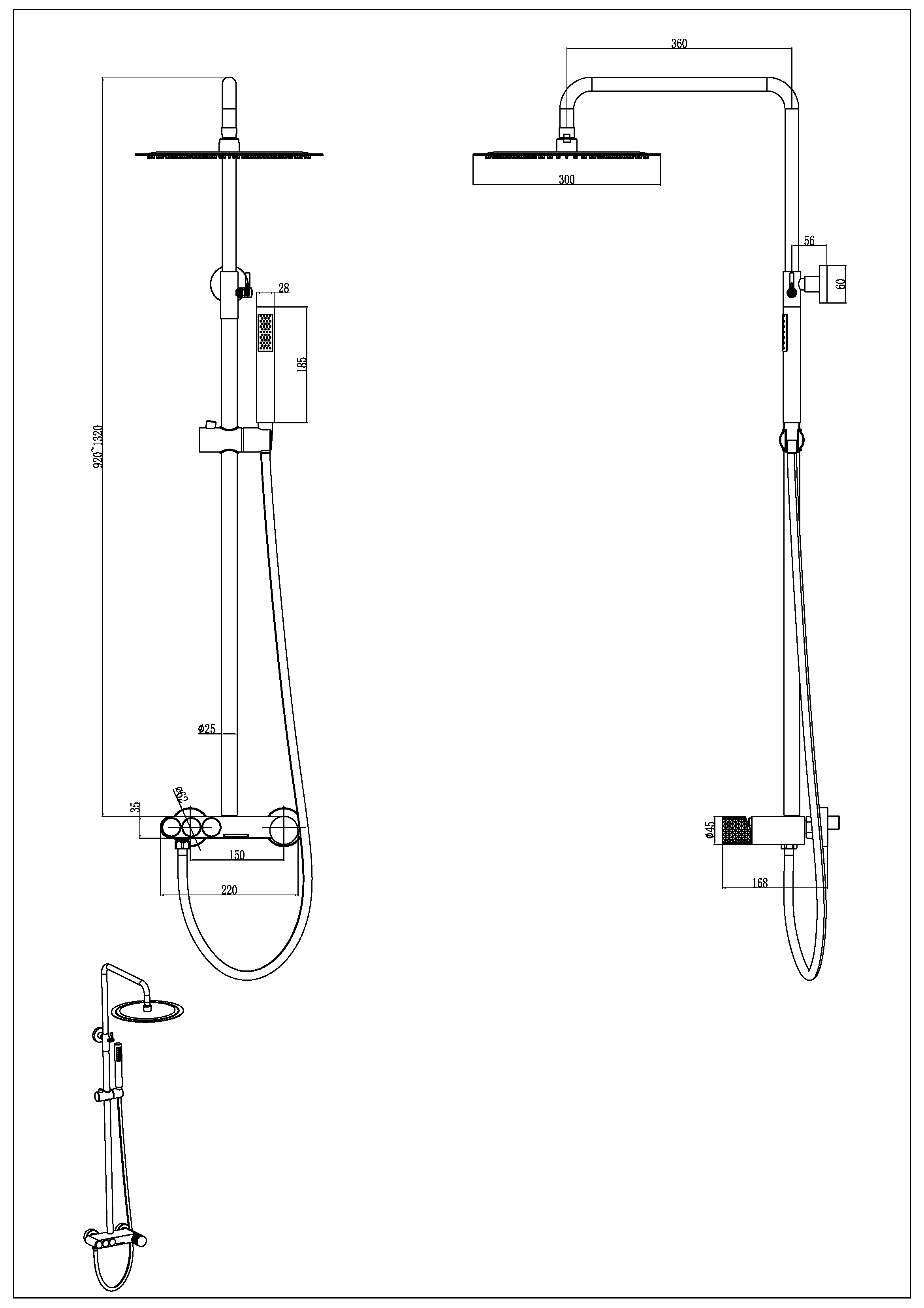 Смеситель STICK напольный BRUSHED BRONZE ручка SPIEALE