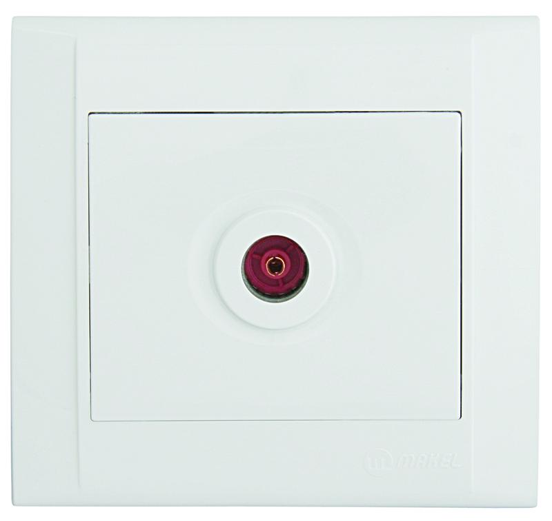 Розетка телевизионная проходная Defne бел. Makel 42001007