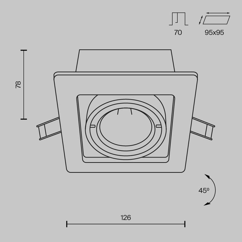 Светильник Metal Modern 1х10Вт GU10 встраив. Maytoni DL008-2-01-B
