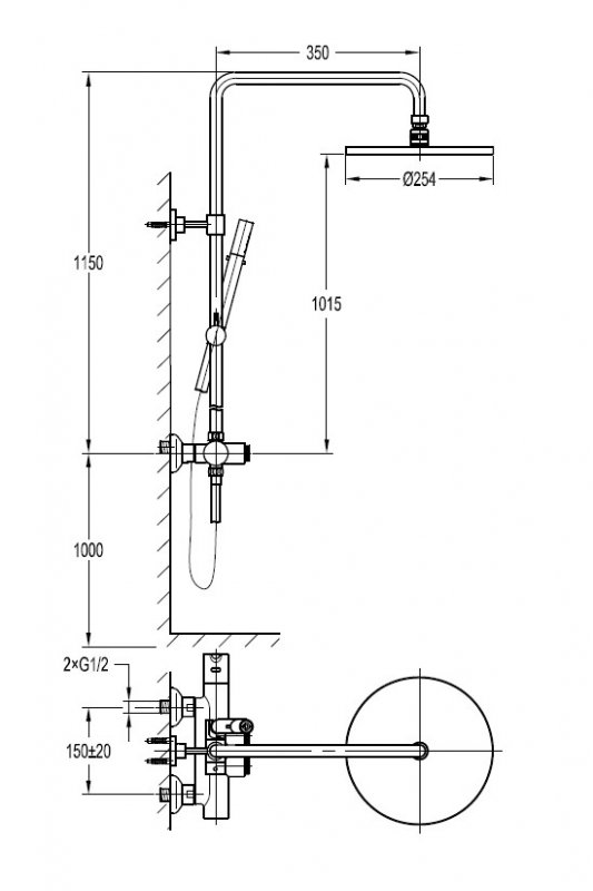 Душевая стойка CEZARES ECO-CD-T-01