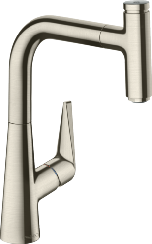 Смеситель Hansgrohe Metris 73852800 M5115-H220 для кухни c выдвижным изливом